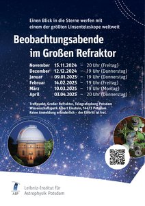 Flyer with astronomical background image and dates