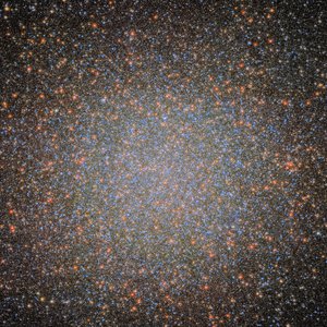 Many colourful stars in a spheroidal shape