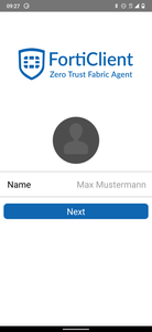 Einrichtung FortiClient Android - Namen in App festlegen