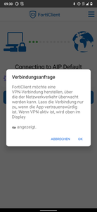 Einrichtung Forticlient auf Android - Verbindungsanfrage